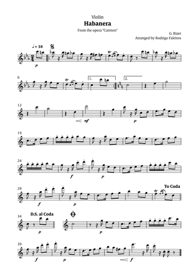 Habanera (for solo violin)