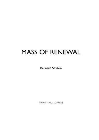 Mass of Renewal - Accompaniment Edition