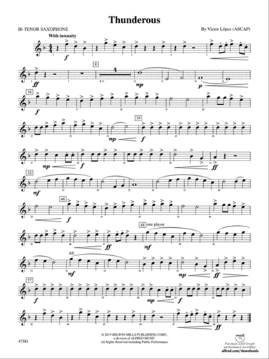 Thunderous: B-flat Tenor Saxophone
