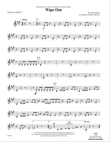 Wipe Out: 2nd B-flat Clarinet