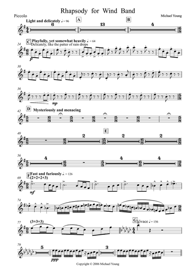 Rhapsody for Wind Band - Parts