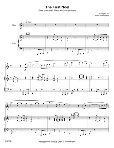 THE FIRST NOEL - FLUTE SOLO with Piano Accompaniment