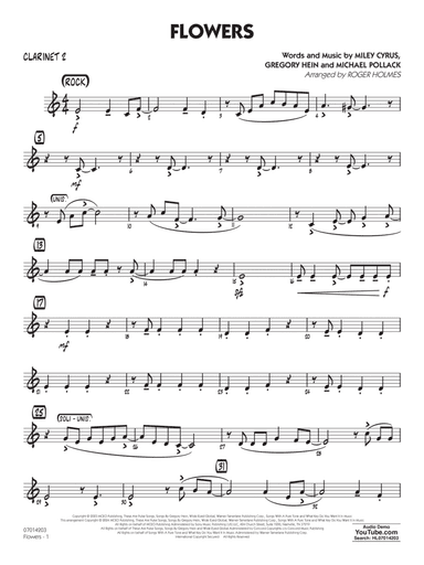 Flowers (arr. Roger Holmes) - Bb Clarinet 2