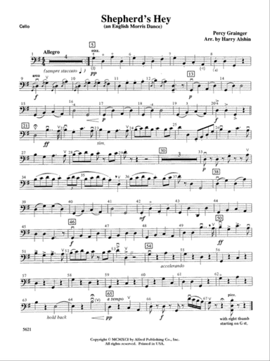 Shepherds Hey (an English Morris Dance): Cello