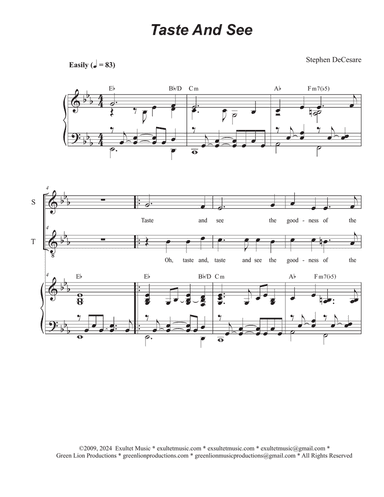 Taste And See (Duet for Soprano and Tenor solo)