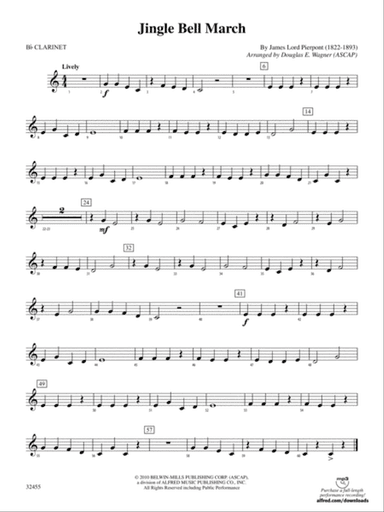 Jingle Bell March: 1st B-flat Clarinet