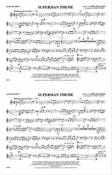 Superman Theme: 1st B-flat Trumpet