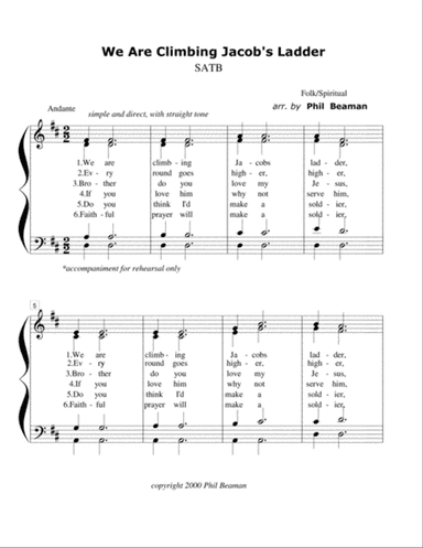 We Are Climbing Jacob's Ladder - SATB