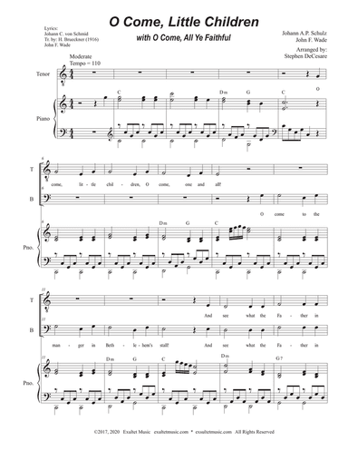 O Come, Little Children (with "O Come, All Ye Faithful") (2-part choir - (TB)