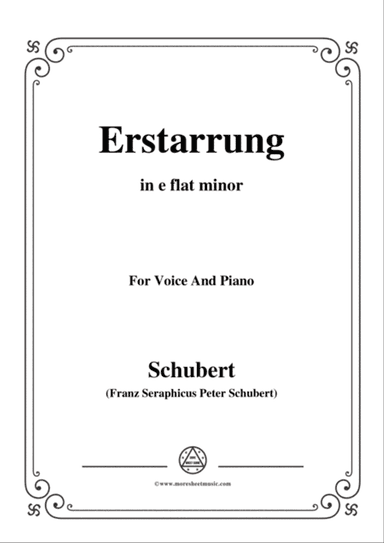 Schubert-Erstarrung,from 'Winterreise',Op.89(D.911) No.4,in e flat minor,for Voice&Piano