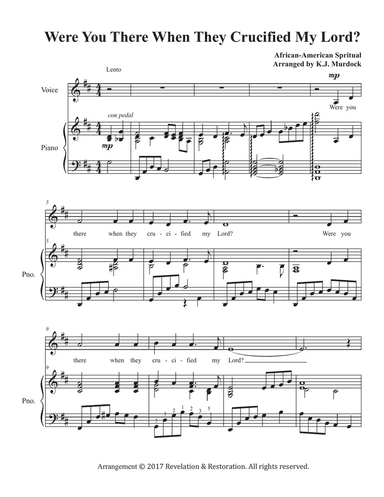 Were You There When They Crucified My Lord? (Soprano and piano)
