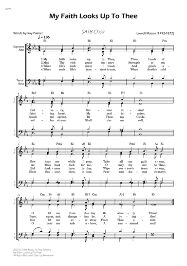 My Faith Looks Up To Thee - SATB Choir - W/Chords