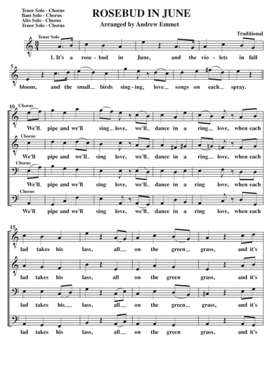 Rosebud In June A Cappella TTBB