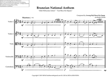 Bruneian National Anthem for String Orchestra