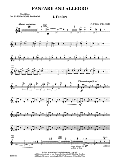 Fanfare and Allegro: (wp) 2nd B-flat Trombone T.C.