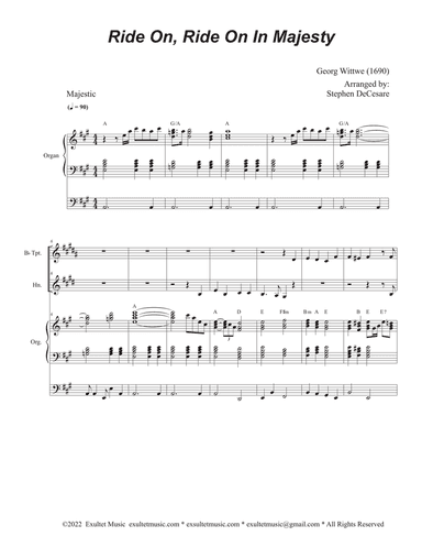 Ride On, Ride On In Majesty (Duet for Bb-Trumpet and French Horn)