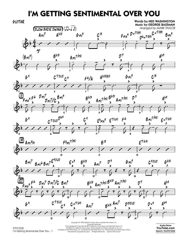 I'm Getting Sentimental Over You (arr. Mark Taylor) - Guitar
