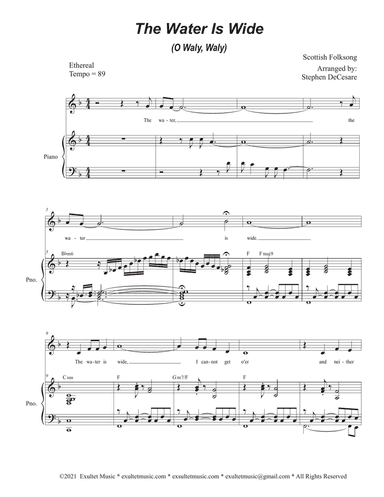 The Water Is Wide (O Waly, Waly) (Vocal Solo - Medium Key)