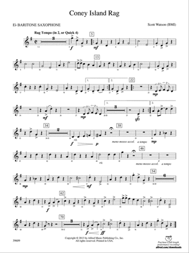 Coney Island Rag: E-flat Baritone Saxophone