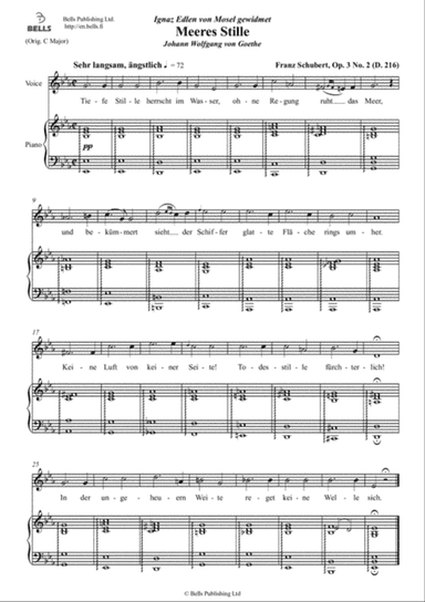Meeres Stille, Op. 3 No. 2 (D. 216) (E-flat Major)