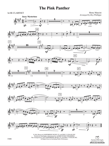 The Pink Panther: 1st B-flat Clarinet