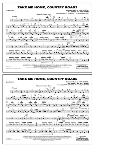 Take Me Home, Country Roads (arr. Matt Conaway) - Quad Toms