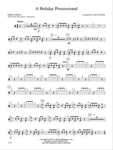 A Holiday Processional: 1st Percussion