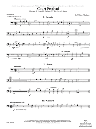 Court Festival (Suite for Concert Band): (wp) B-flat Tuba B.C.