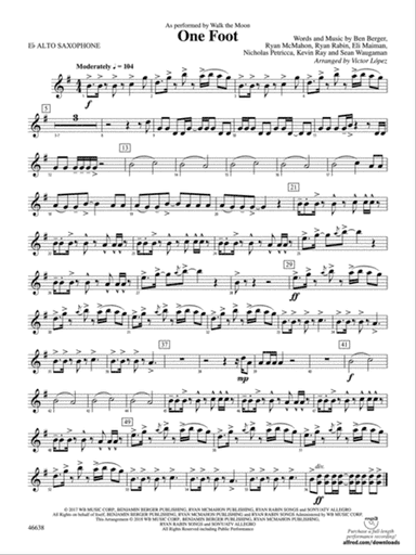 One Foot: E-flat Alto Saxophone