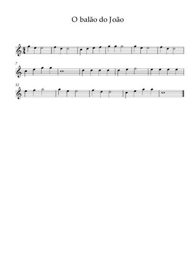 O balão do João - Piano