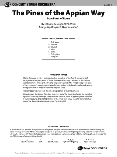 The Pines of the Appian Way: Score