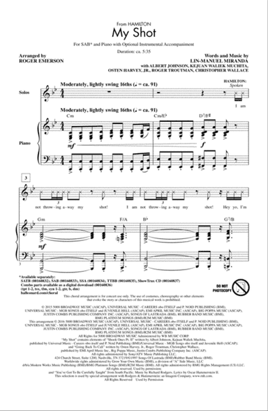 My Shot (from Hamilton) (arr. Roger Emerson)