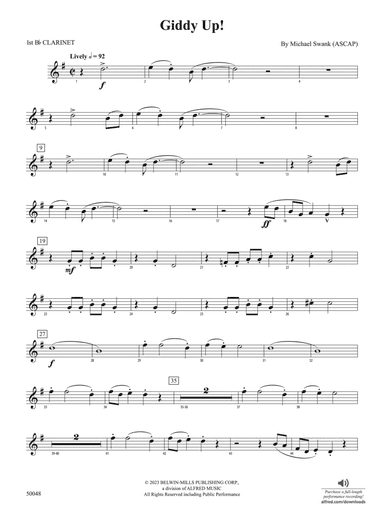 Giddy Up!: 1st B-flat Clarinet