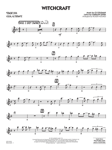 Witchcraft (arr. Roger Holmes) - Tenor Sax Solo (Vocal Alt)