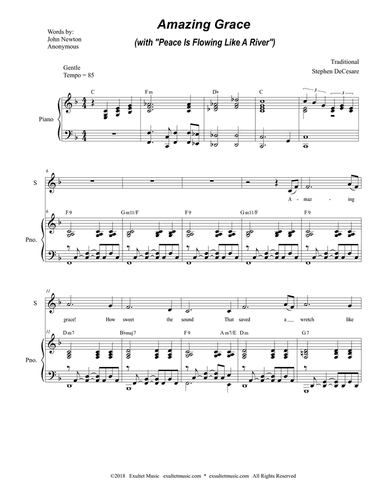 Amazing Grace (with "Peace Is Flowing Like A River") (2-part choir (SA)