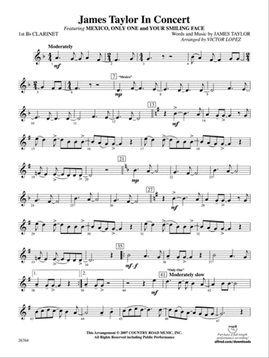 James Taylor in Concert: 1st B-flat Clarinet