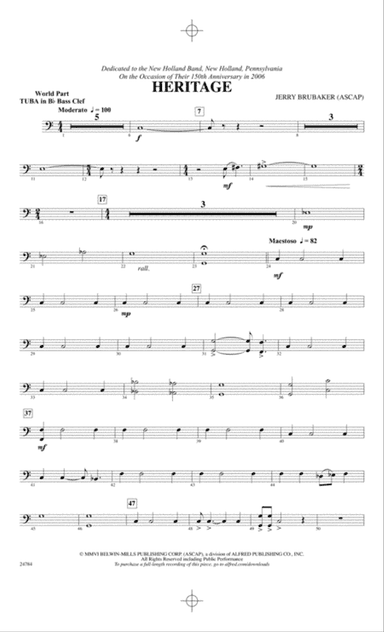 Heritage: (wp) B-flat Tuba B.C.
