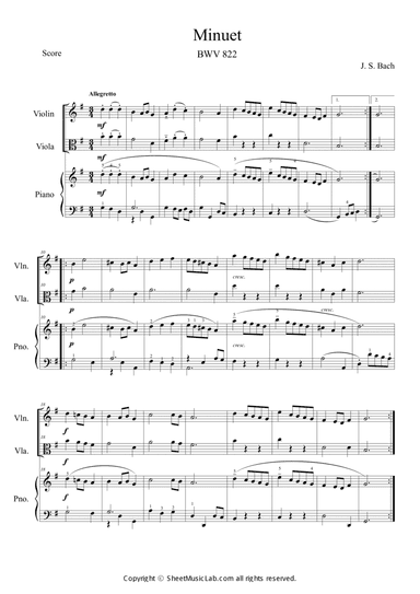 Minuet BWV 822
