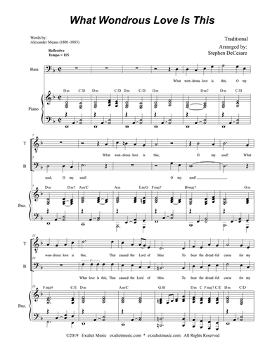 What Wondrous Love Is This (for 2-part choir - (TB)