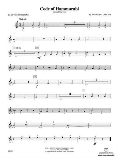 Code of Hammurabi: E-flat Alto Saxophone