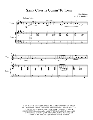 Santa Claus Is Comin' To Town