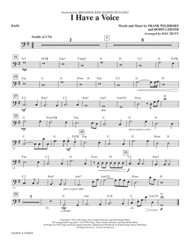 I Have A Voice (arr. Mac Huff) - Bass