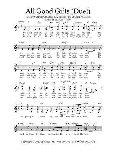 All Good Gifts (Duet)
