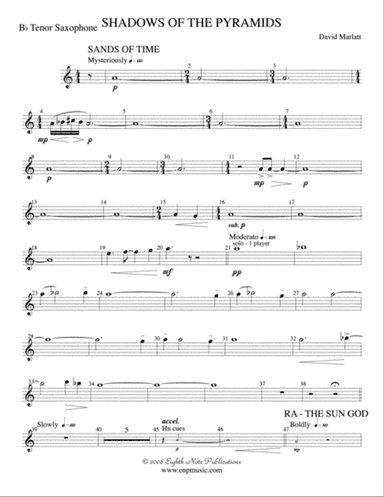 Shadows of the Pyramids: B-flat Tenor Saxophone