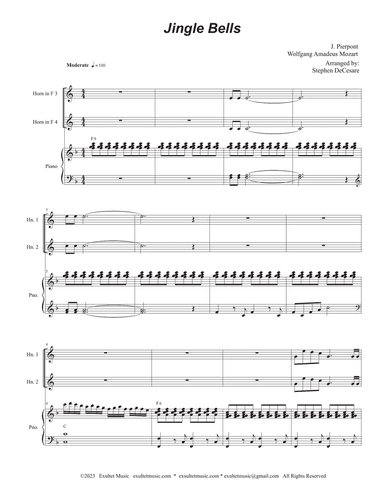Jingle Bells (French Horn Quartet and Piano)
