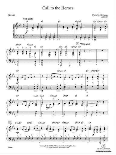 Call to the Heroes: Piano Accompaniment