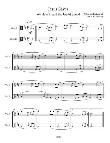 Jesus Saves (Viola Duet)