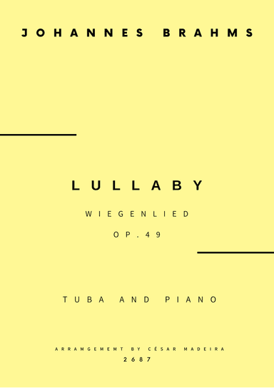 Brahms' Lullaby - Tuba and Piano (Full Score and Parts)