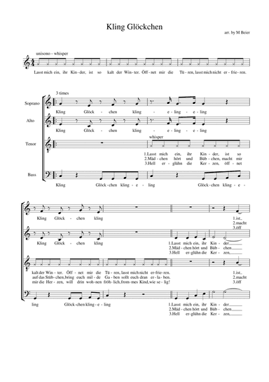 Kling Glöckchen - enjoy a all time favorite German Christmas Song in new and fun-to-sing arrangement