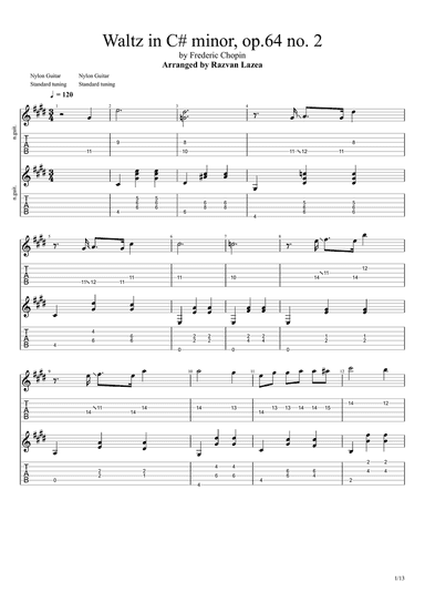 Frederic Chopin - Waltz in C# minor, op. 64 no. 2 - Guitar Duet